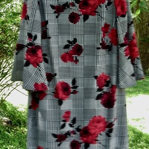 Jessica Howard Plaid&Roses Dress